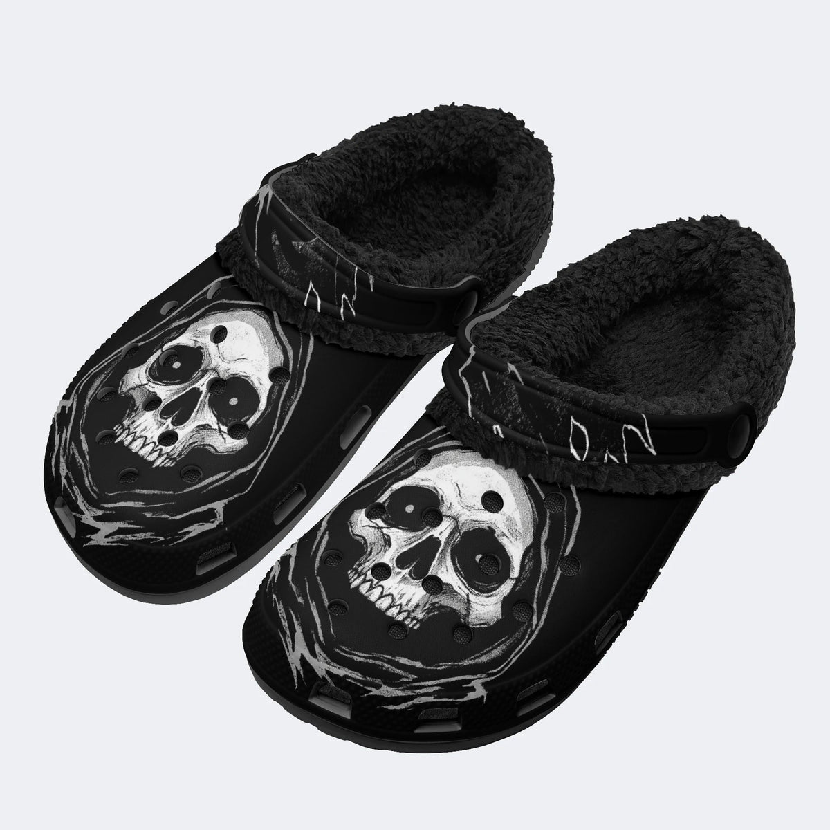 Dark Wraith Skull - Fur Lined Slippers/Sandals