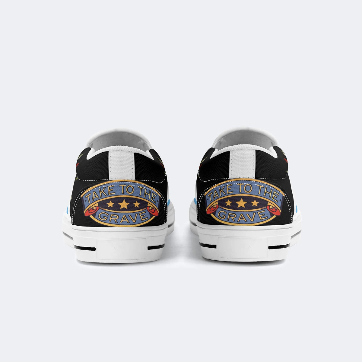 Black Panther And Sword Print - Slip On Shoes