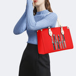 Weapons Print - Leather Handbag