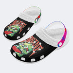 Horror Monster Print - Fur Lined Slippers/Sandals