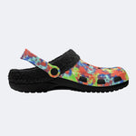 Unisex Ink Print - Fur Lined Slippers/Sandals