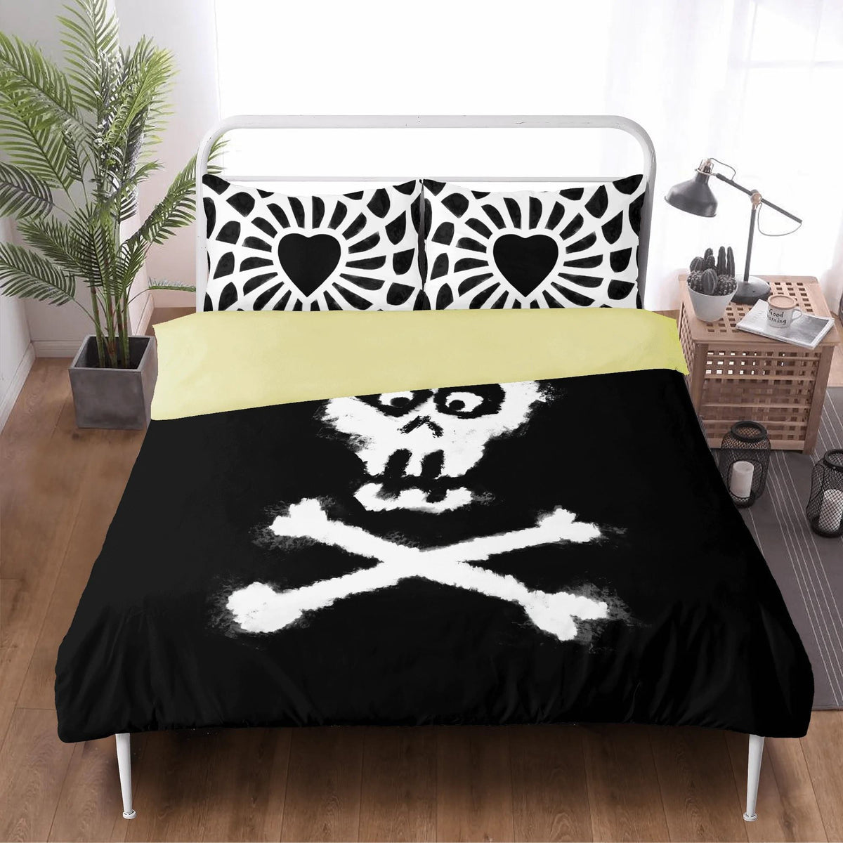 Gothic Skull Print - Three Piece Bedding Set