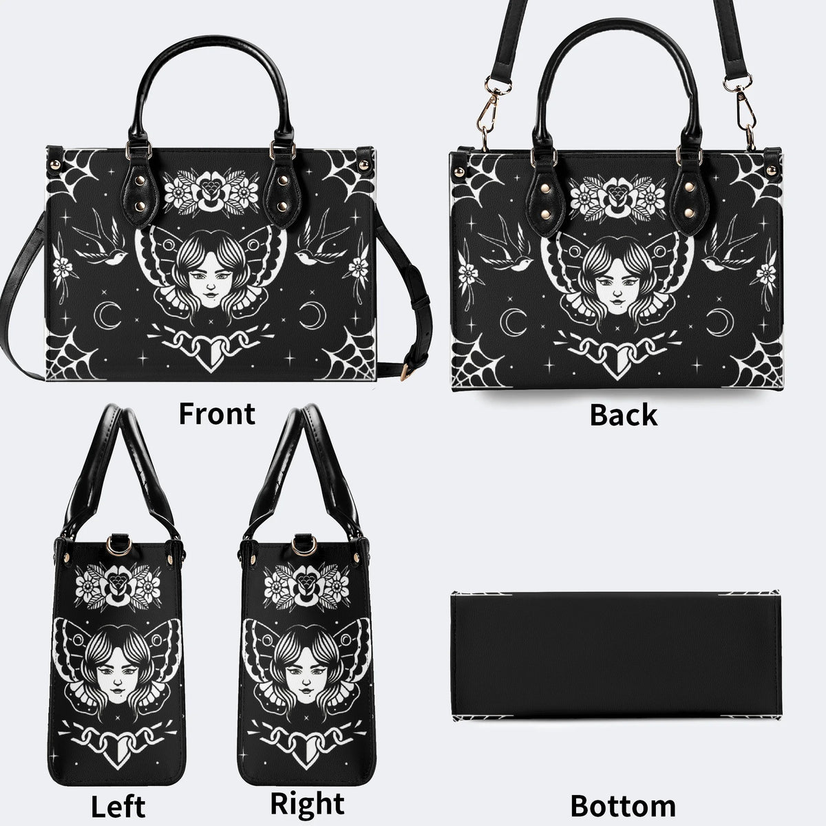 Vintage Tattoo Art Print - Leather Handbag