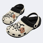 Gothic Snake Floral Rose - Fur Lined Slippers/Sandals