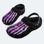 Purple Gradient Skeleton Toes Skull - Fur Lined Slippers/Sandals