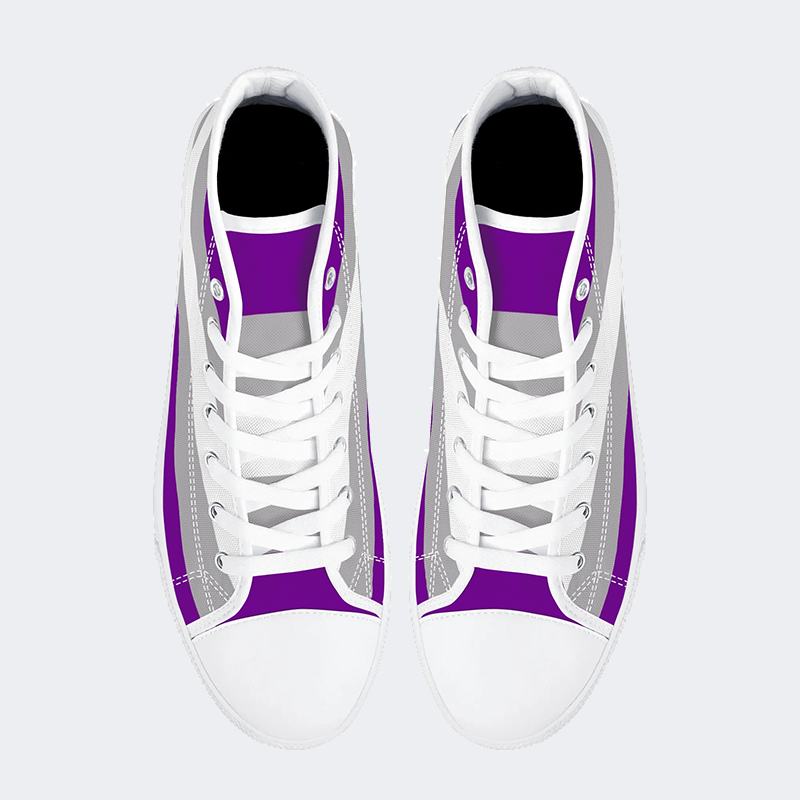 Grey Asexuality Flag High Top Canvas Shoes