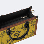 Inscribed Viper Print - Leather Handbag