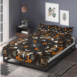 Boho Occult Moth Print - Three Piece Bedding Set