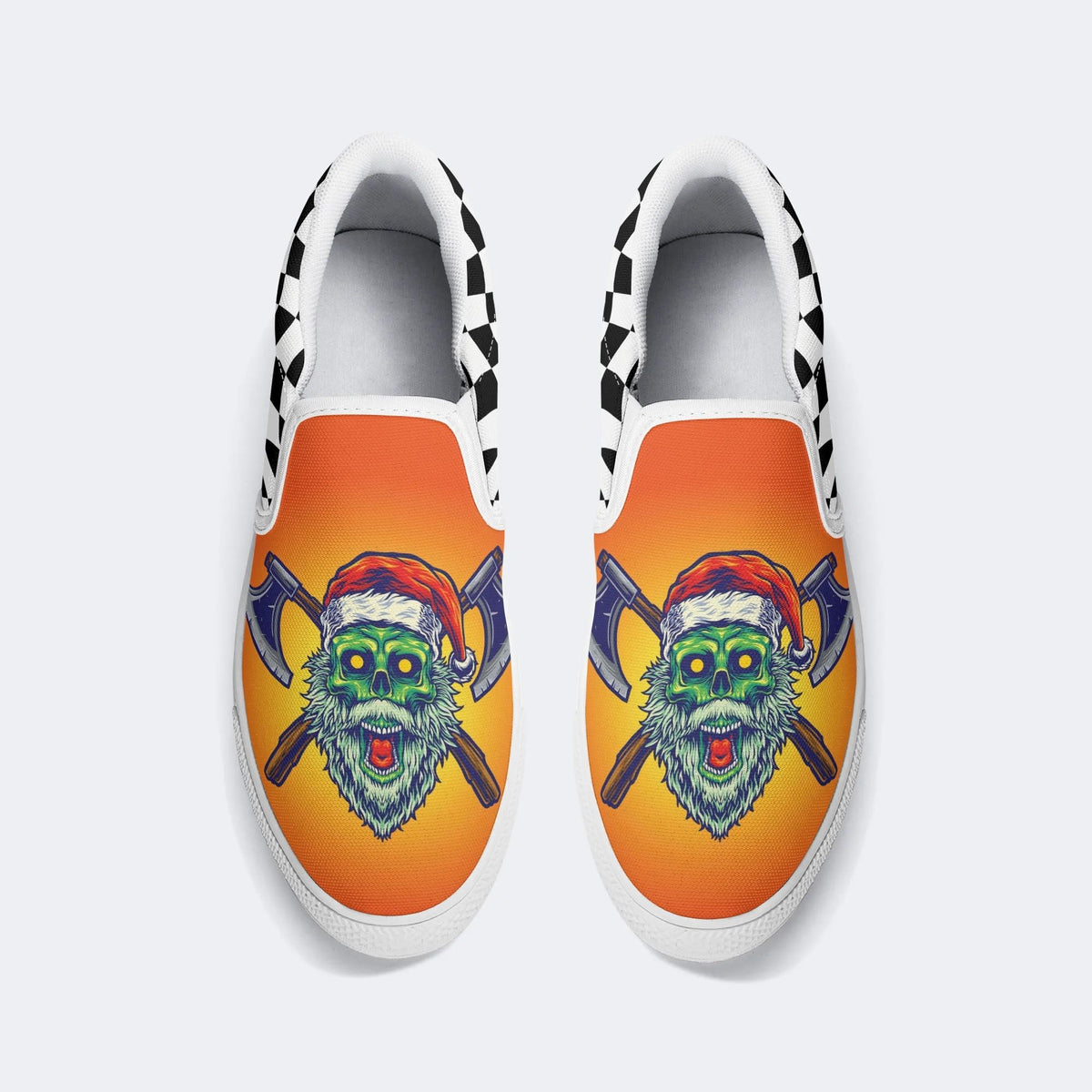 Axe Zombie Santa Print - Slip On Shoes