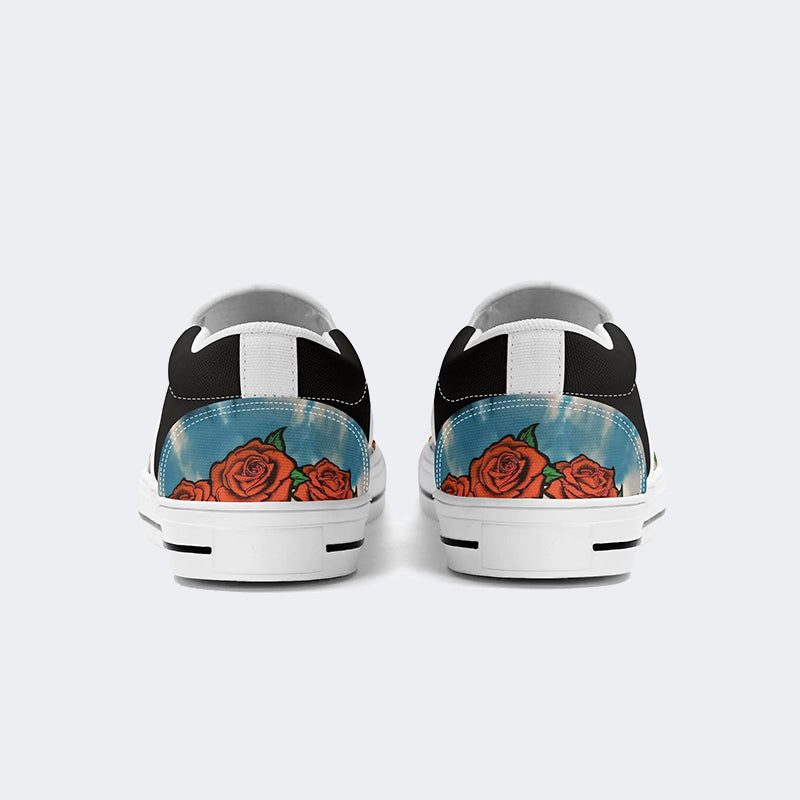 Unisex Tie Dye Skull Graphic Print - Slip On Shoes