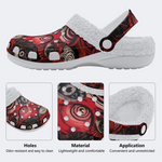 Unisex Evil Eyes Print - Fur Lined Slippers