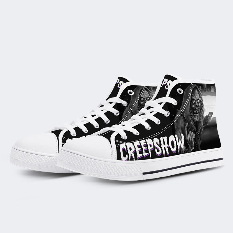Horror Movie Vintage Graphic Print - High Top Canvas