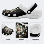 Personalized Name Sword And Tiger Print - Fur Lined Slippers/Sandals