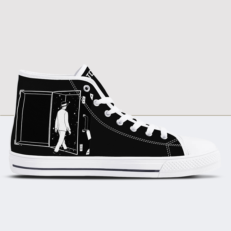 Black & White Charm High Top Canvas Shoes