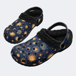 Celestial Sun Moon - Fur Lined Slippers/Sandals