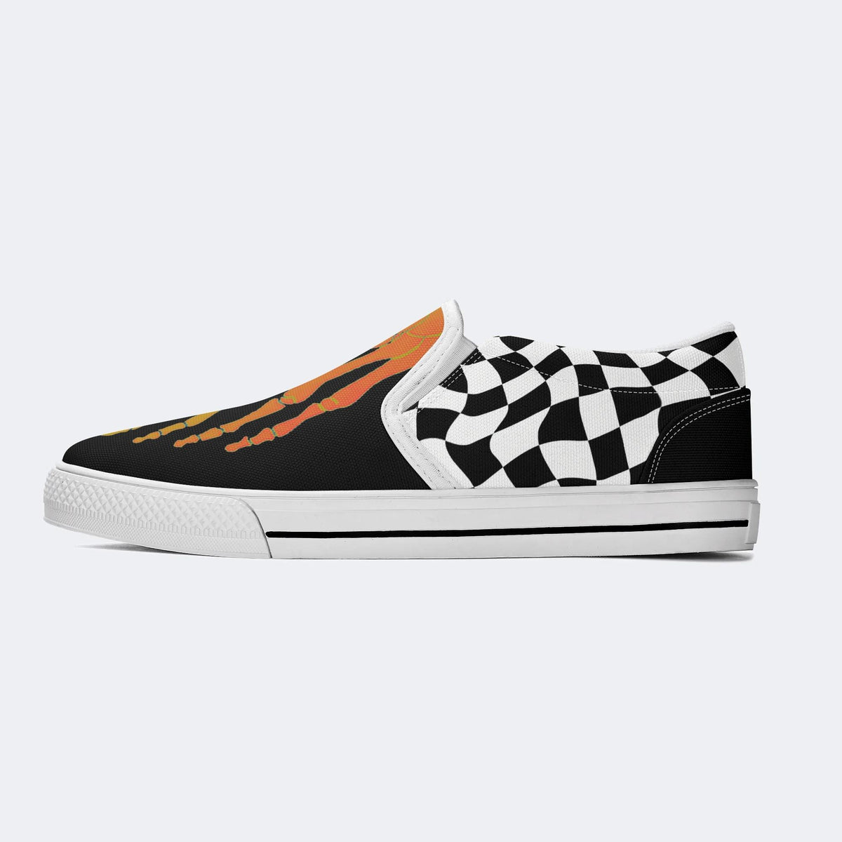 Yellow Gradient Skeleton Toes Skull - Slip On Shoes