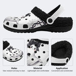 Gothic Ghost Bow - Fur Lined Slippers/Sandals