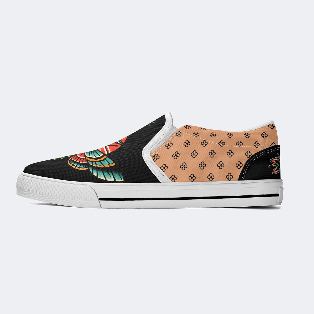 Vintage Rose Death Moth - Slip On Shoes
