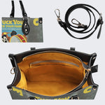 Cat Playing Drums - Leather Handbag