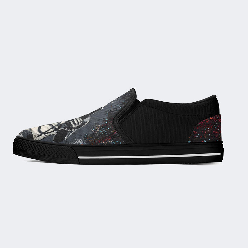 Unisex Retro Graffiti Art Print - Slip On Shoes