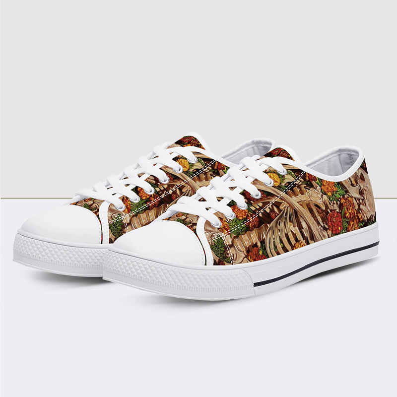 Marigold Skull Low Top Canvas Shoes