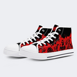 Unisex Fire Skull Print - High Top Canvas