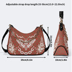 Classic Death Moth Vintage Print - Leather Crossbody Bag