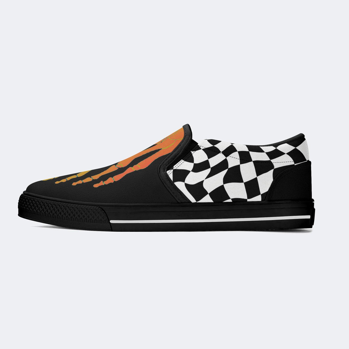 Yellow Gradient Skeleton Toes Skull - Slip On Shoes