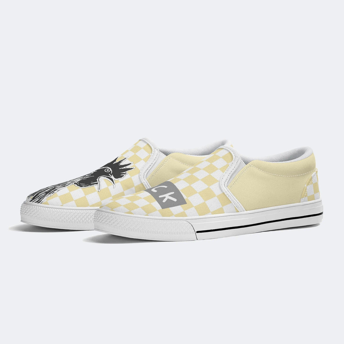 Unisex Bad Chicken Print - Slip On Shoes