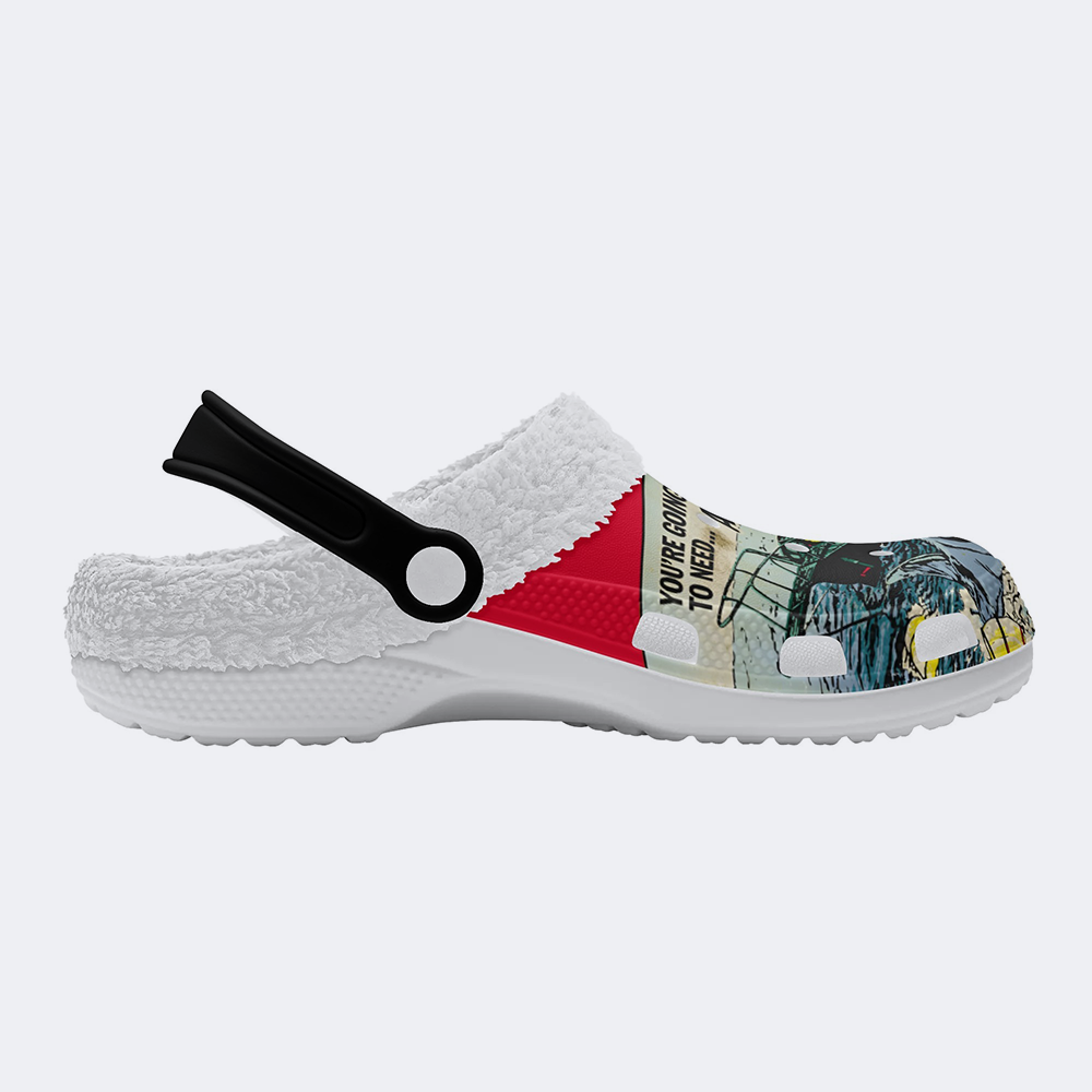 Jaws Retro Poster Unisex Classic - Fur Lined Slippers/Sandals