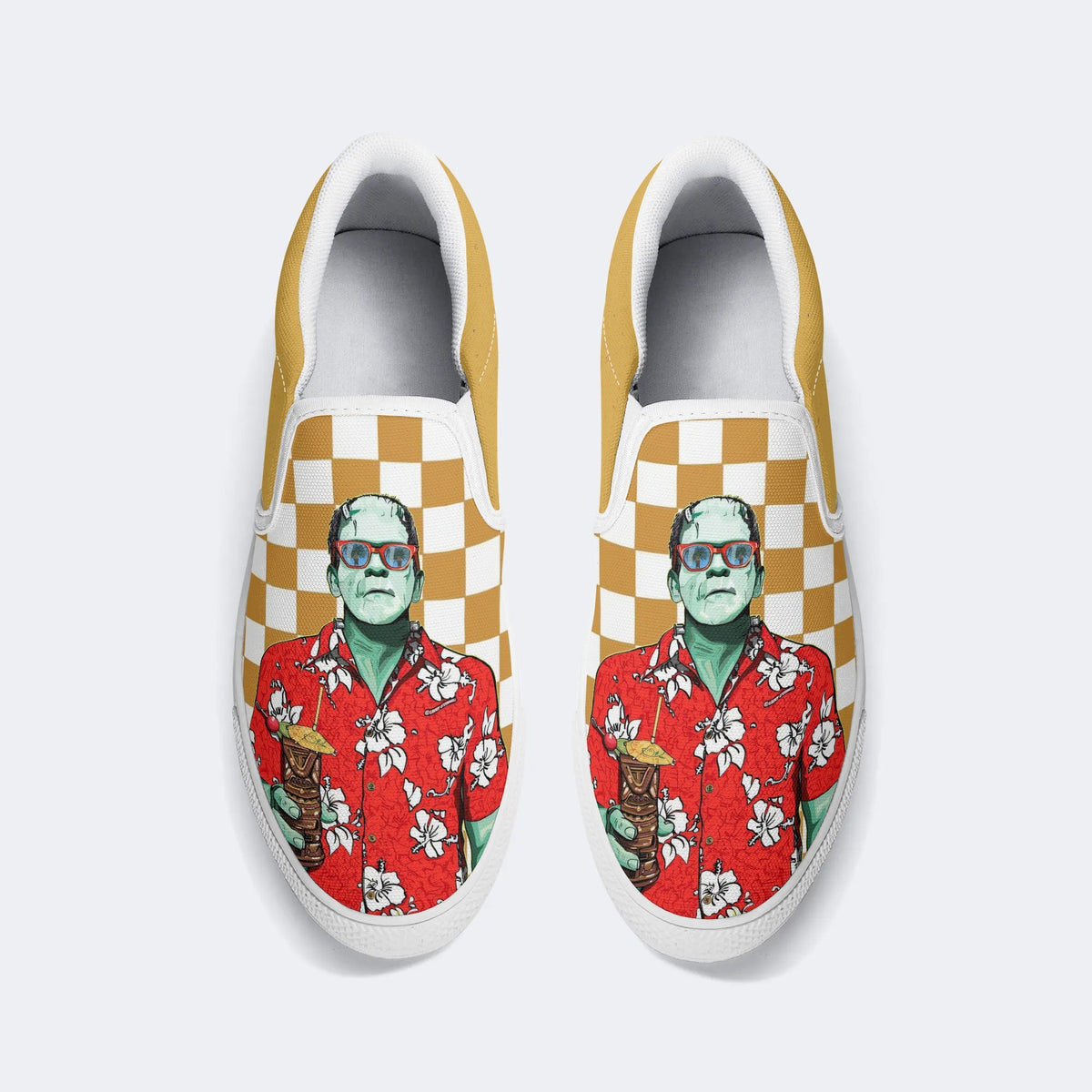 Unisex Monster Print - Slip On Shoes