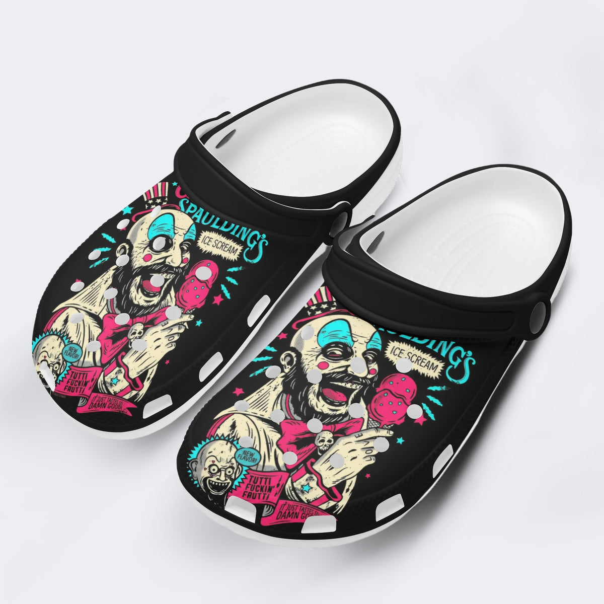 Unisex Vintage Rob Zombie Captain Spaulding Scary Clown What's The Matter Kio Print - Crocs