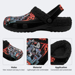 Retro Horror Collage - Fur Lined Slippers/Sandals
