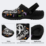 Horror Ghost Face - Fur Lined Slippers/Sandals