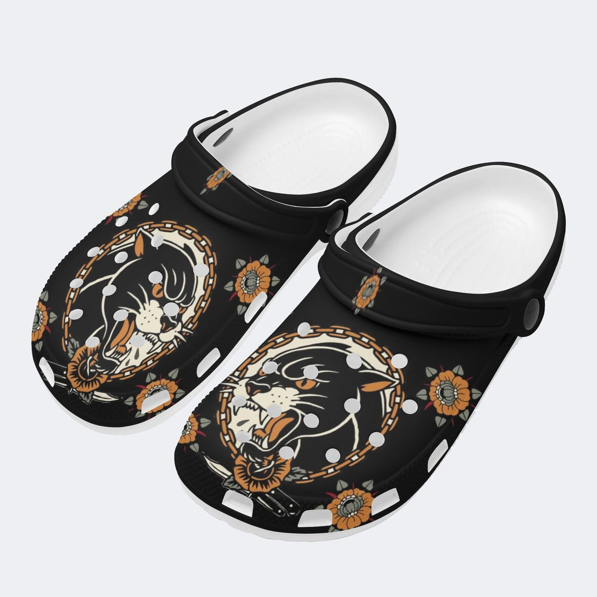 Black Panther Head Print - Slippers/Sandals