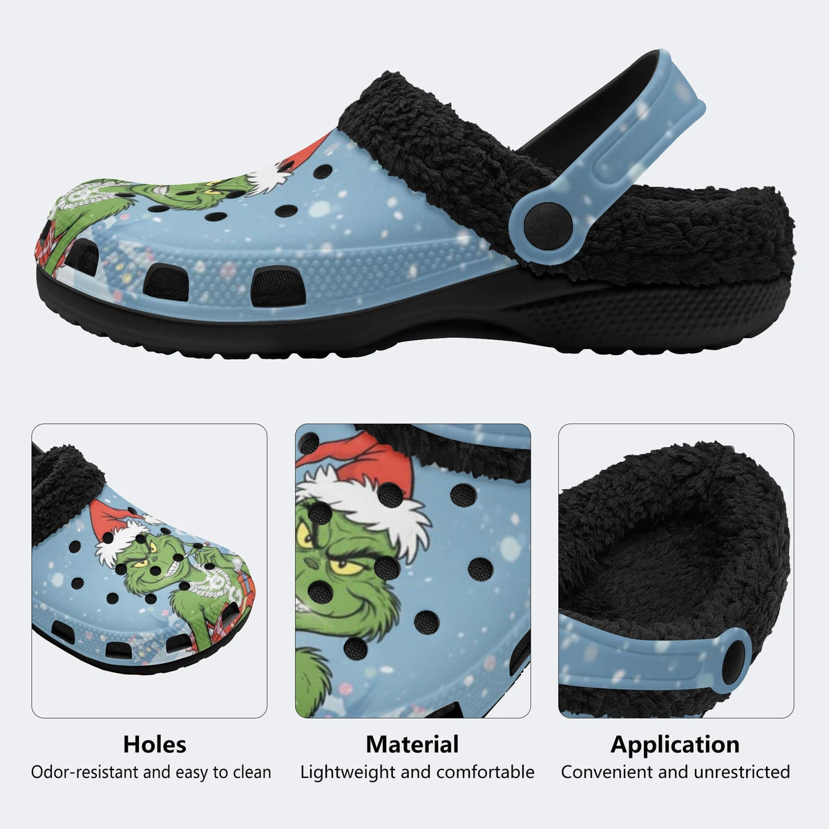 Gothmas Grinch Snow - Fur Lined Slippers/Sandals