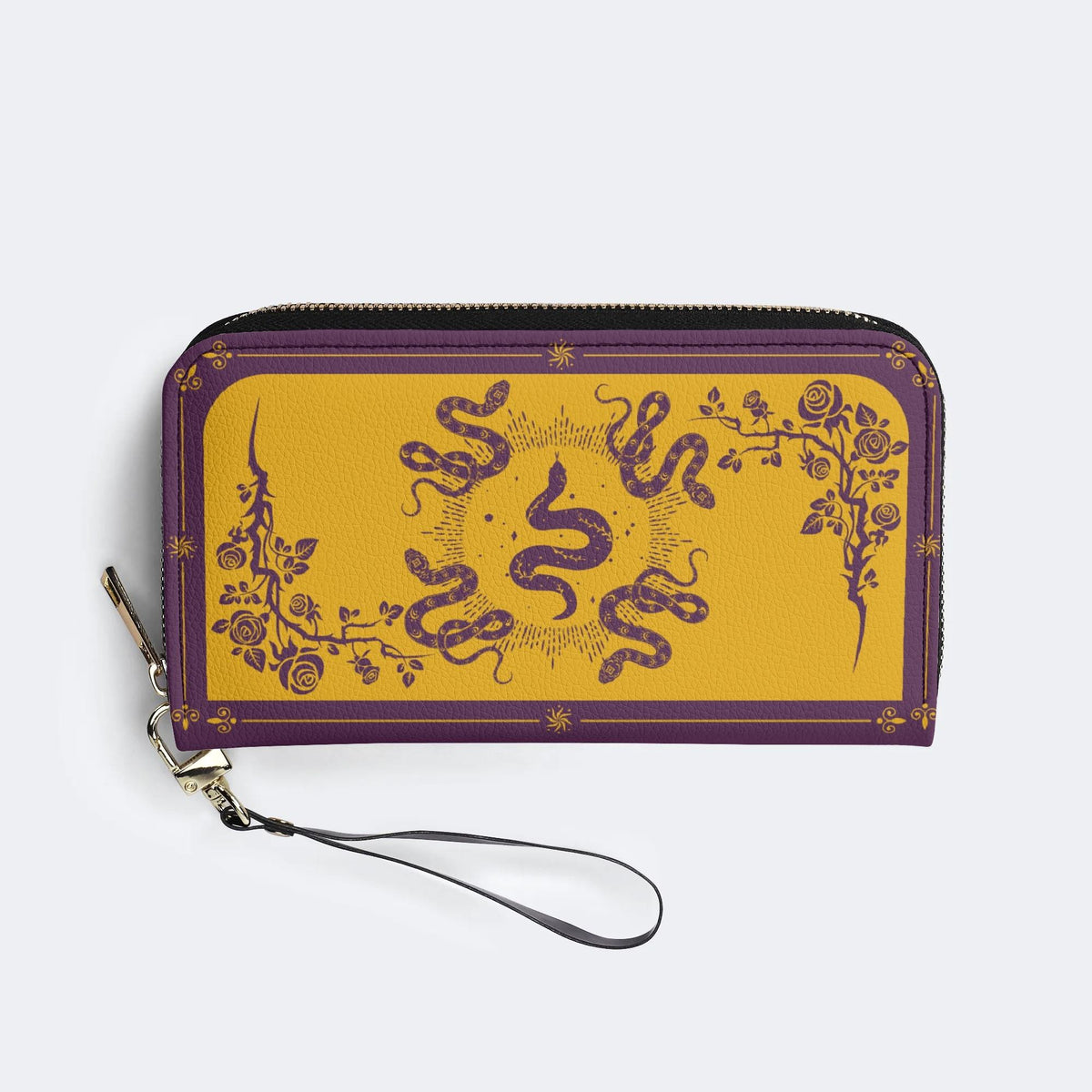 Inscribed Viper Print - Leather Wallet