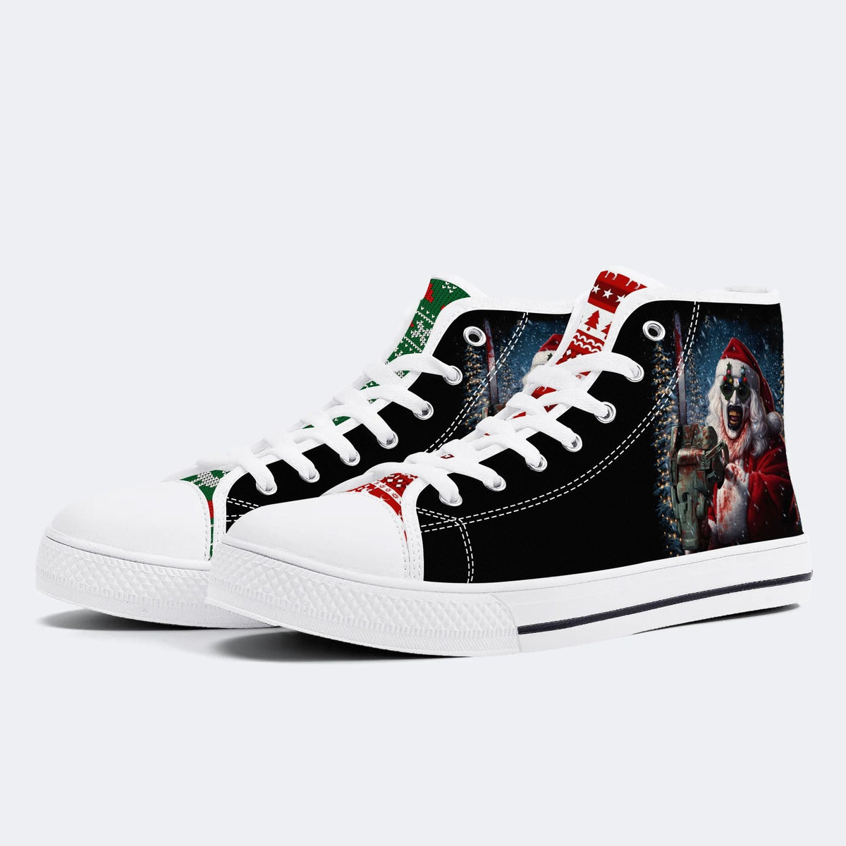 Horror Santa Claus Ghostface Print - High Top Canvas