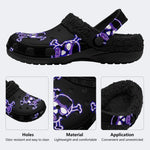 Neon Skulls - Fur Lined Slippers/Sandals