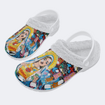 Unisex Christ Mary Graffiti Art Print - Fur Lined Slippers/Sandals