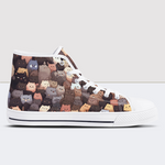 Cats Jenga Print High Tops-Braun