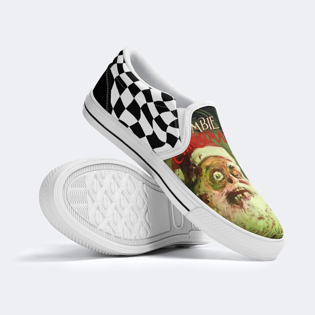 Funny Santa Claus Print - Slip On Shoes