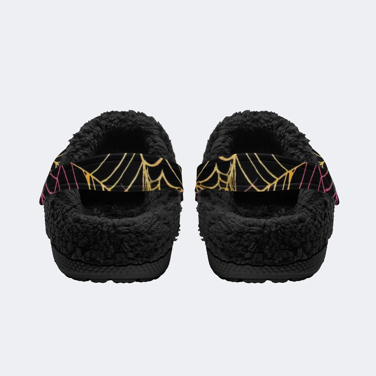 Gothic Spider Web - Fur Lined Slippers/Sandals