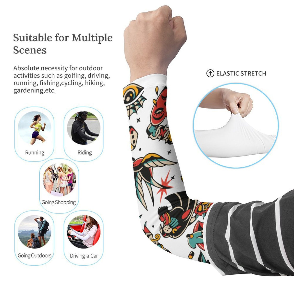 Old School Tattoo Print - Cooling sleeves