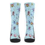 Blue Spider Print - Crew Socks