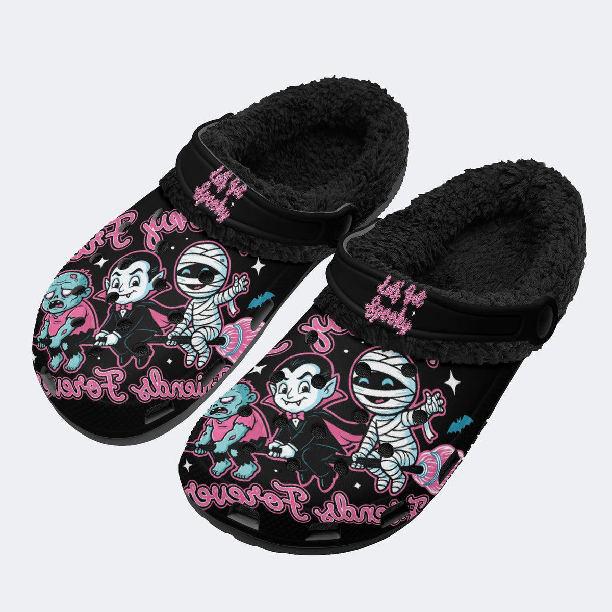 Gothic Broom Monsters - Fur Lined Slippers/Sandals