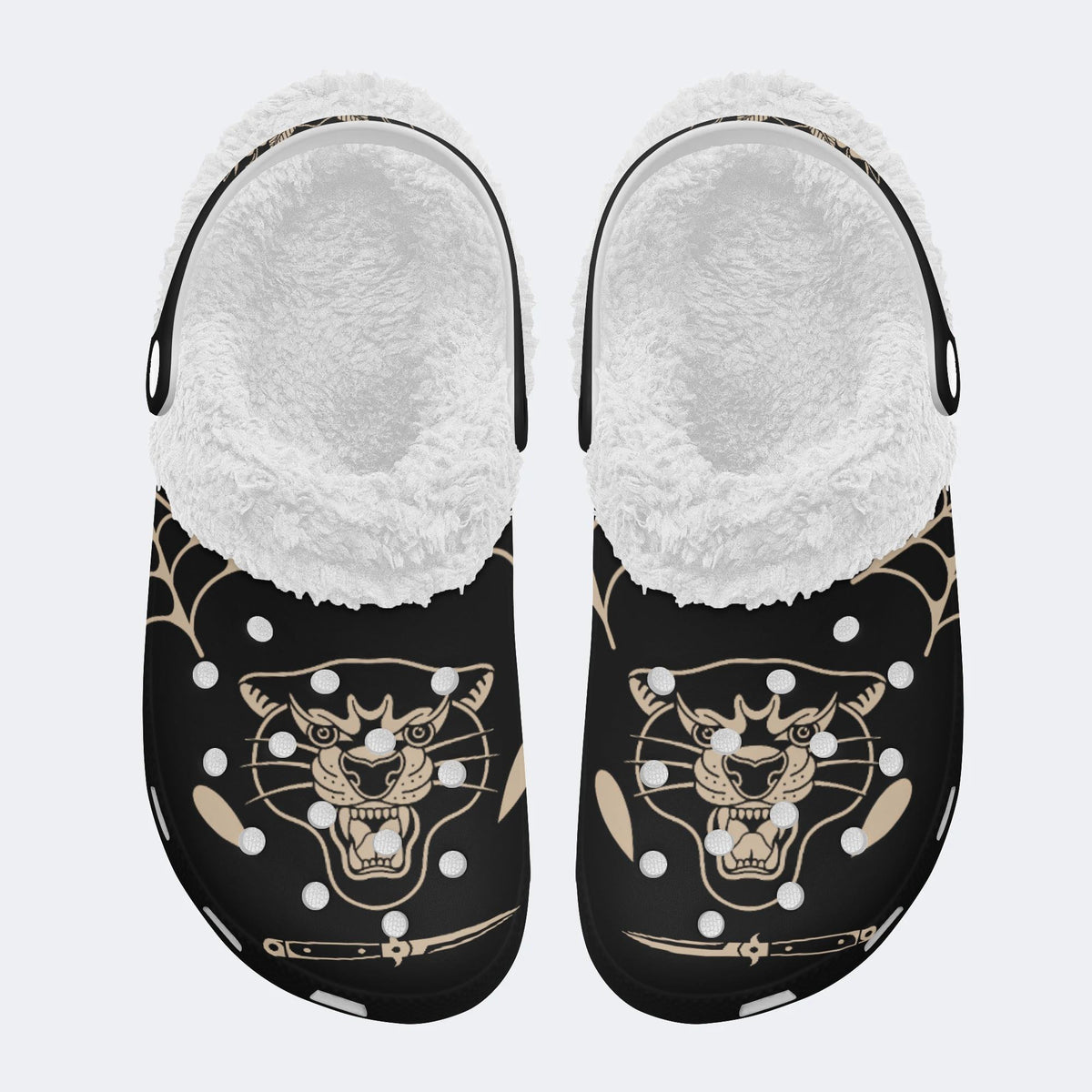 Unisex Tiger Print - Fur Lined Slippers/Sandals