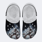 Horror Print - Fur Lined Slippers/Sandals