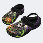 Lightning Scream Ghost‑ Fur Lined Slippers/Sandals