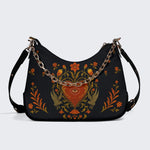 Heart Eyes Print - Leather Crossbody Bag